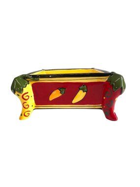 Vintage AVON Chili Pepper Square Bowl, Taco Tuesday, Cinco De Mayo